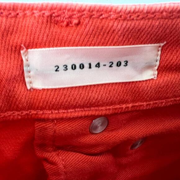 ARKET Womens Orange Cotton Stretch High Rise Straight Leg Denim jeans Size EU29 - Picture 7 of 9